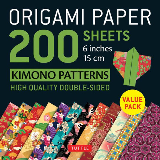 Origami Paper 200 Sheets Kimono Patterns 6" (15 Cm): Tuttle Origami Paper: High-Quality Double-Sided Origami Sheets Printed With 12 Patterns (Instructions For 6 Projects Included)