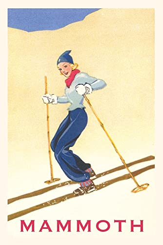 The Vintage Journal Woman Skiing Down Hill, Mammoth (Pocket Sized