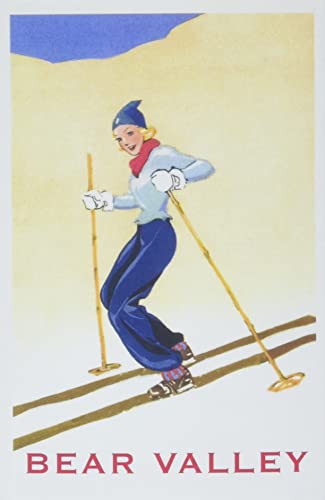 The Vintage Journal Woman Skiing Down Hill, Bear Valley (Pocket Sized