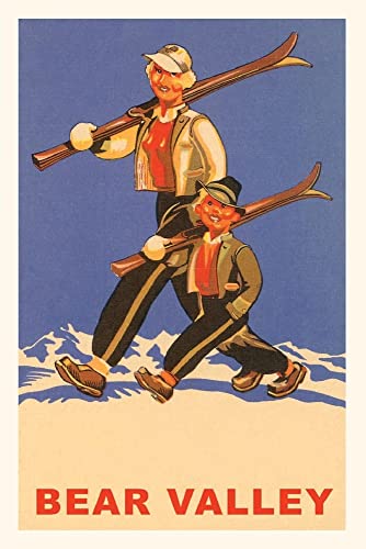 The Vintage Journal Mom And Boy With Skis On Shoulders, Bear Valley (Pocket Sized