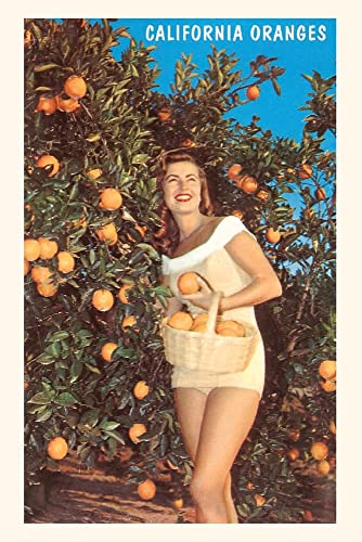 The Vintage Journal Woman With Oranges In Basket, California (Pocket Sized