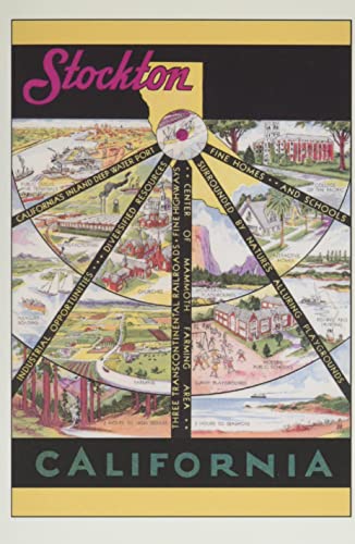 Vintage Journal Stockton Travel Poster (Pocket Sized