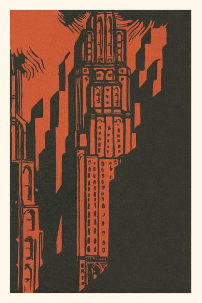 Vintage Journal Woodcut Of Skyscraper