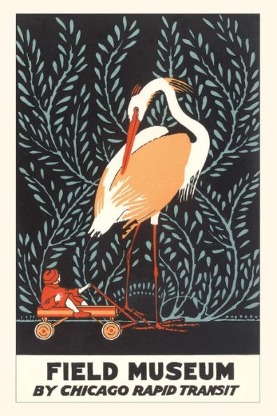 Vintage Journal Poster For Field Museum With Giant Heron