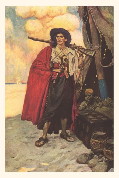 Vintage Journal Pirate With Treasure And Rifle