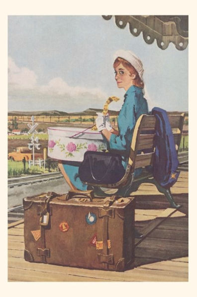 Vintage Journal Woman Awaiting Train