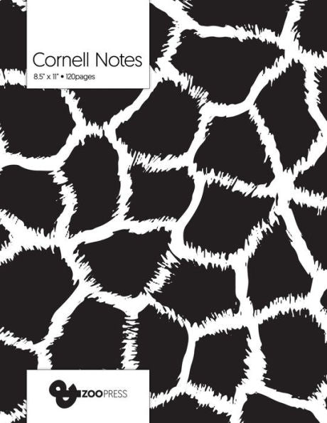 Cornell Notes : B&W Giraffe Pattern Cover - Best Note Taking System for Students, Writers, Conferences. Cornell Notes Notebook. Large 8. 5 X 11 , 120 Pages. College Note Taking Paper, School Supplies