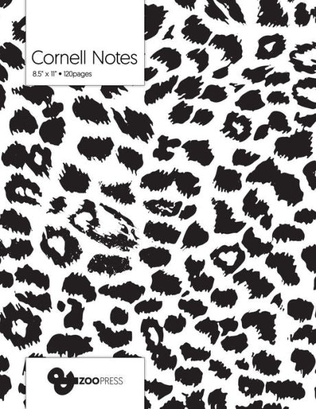 Cornell Notes : B&W Cheetah Pattern Cover - Best Note Taking System for Students, Writers, Conferences. Cornell Notes Notebook. Large 8. 5 X 11 , 120 Pages. College Note Taking Paper, School Supplies