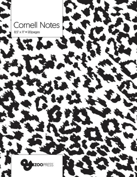 Cornell Notes : B&W Jaguar Pattern Cover - Best Note Taking System for Students, Writers, Conferences. Cornell Notes Notebook. Large 8. 5 X 11 , 120 Pages. College Note Taking Paper, School Supplies