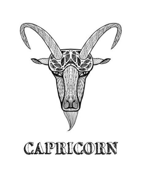 Capricorn: Coloring Book with Three Different Styles of All Twelve Signs of the Zodiac. 36 Individual Coloring Pages. 8.5" x 11" (Zodiac Coloring Book)