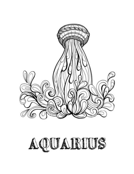 Aquarius: Coloring Book with Three Different Styles of All Twelve Signs of the Zodiac. 36 Individual Coloring Pages. 8.5" x 11" (Zodiac Coloring Book)