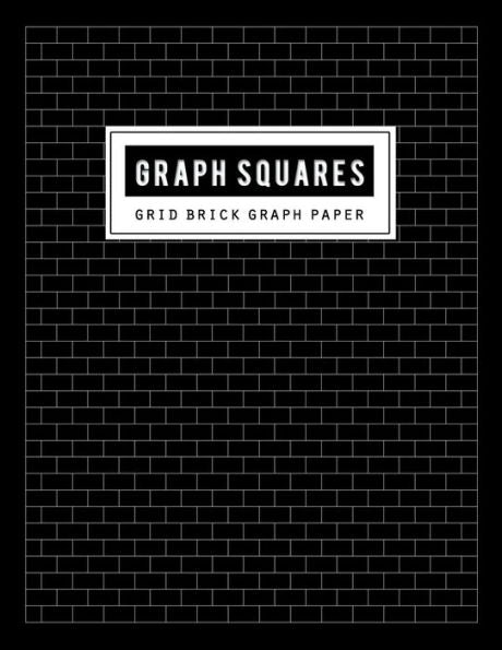 Brick Graph Paper: Grid Bulk Notebook And Ruled White Paper Handwriting for Structuring, Sketch, Technical of Design (Thick Solid Lines) Black Cover