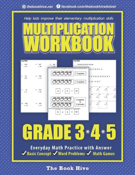 Multiplication Workbook Grade 3 4 5: Everyday Math Practice With Answer