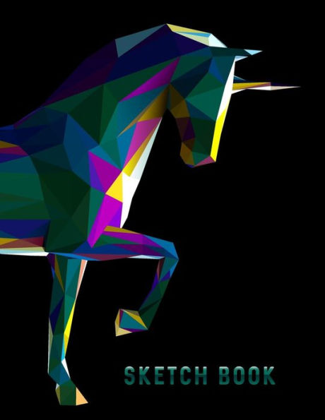 Sketch Book: Geometric Unicorn Horse Sketchbook For Drawing Sketching - 8.5X11 Pages To Draw Sketch Doodle - Write In Title, Date,