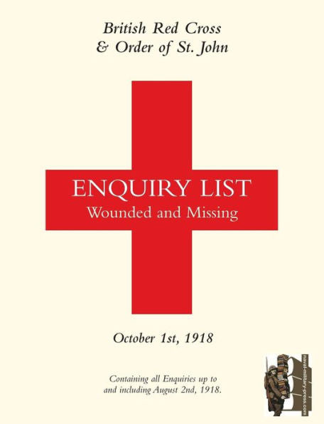 CRUZ ROJA BRITÁNICA Y ORDEN DE SAN JUAN LISTA DE CONSULTA DE HERIDOS Y DESAPARECIDOS: 1 DE OCTUBRE DE 1918 Primera parte