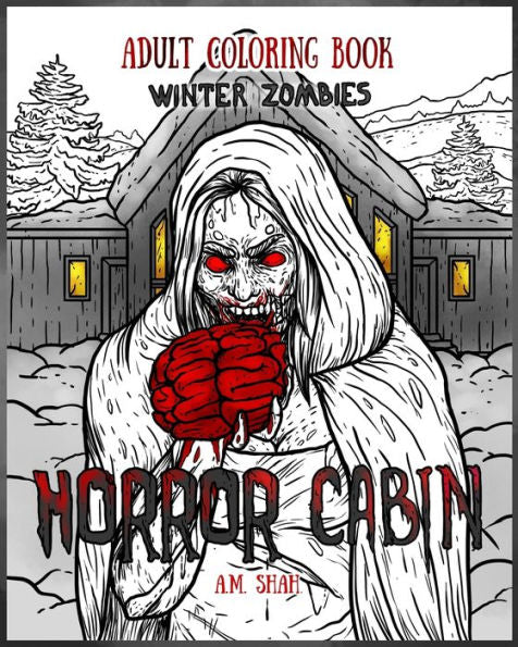 Libro de colorear para adultos Horror Cabin: Winter Zombies