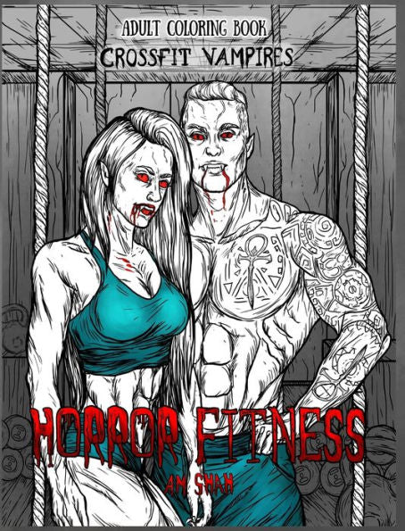 Libro de colorear para adultos Horror Fitness: Vampiros Cross Fit