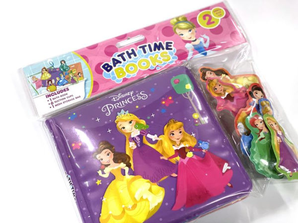 Disney Princess Bath Time Books (Eva Bag) With Suction Cups And Mesh Bag