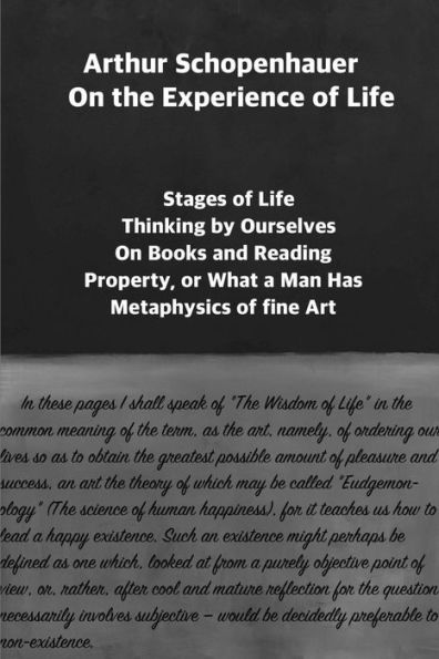Arthur Schopenhauer: Sobre la experiencia de la vida: Selección y nota del editor por Jorge Pinto