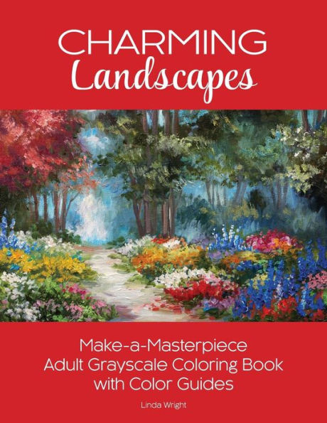 Paisajes encantadores: libro para colorear en escala de grises para adultos con guías de colores